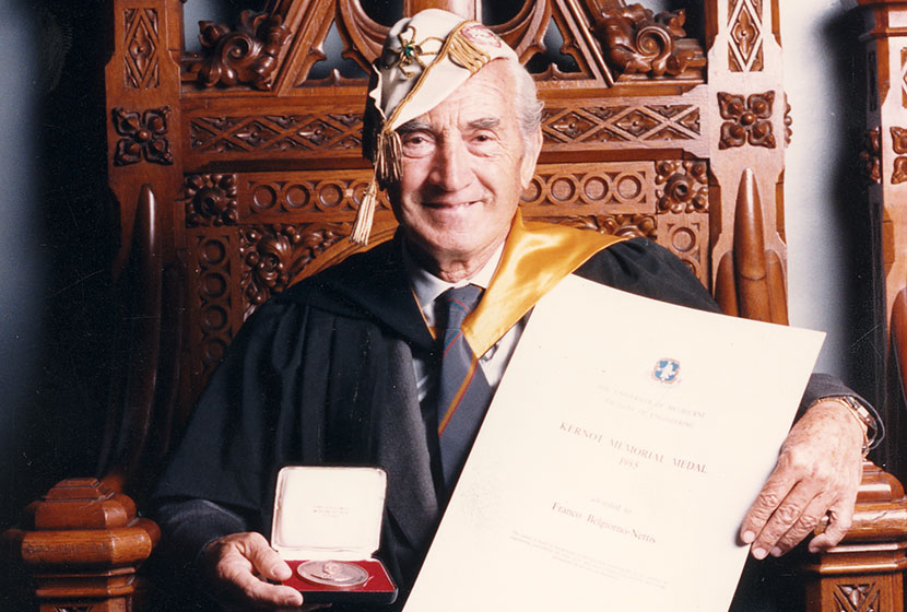 1985. Franco being awarded the Kernot Memorial Medal for distiguished engineering achievements.