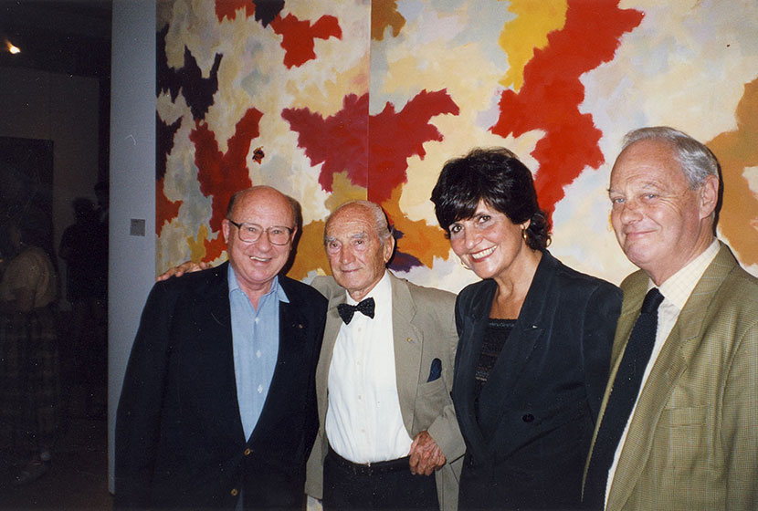 1999. Franco with National Trust's Elsa Aitkin, President Barry O'Keefe and journalist Peter Ross.