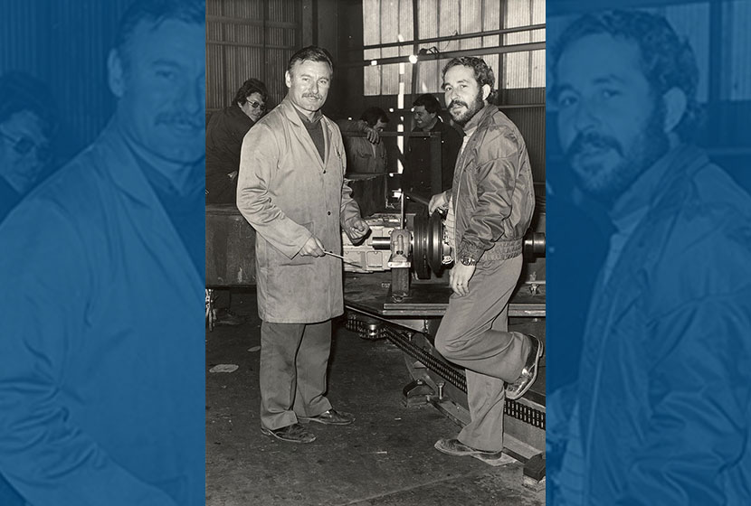 1960s. Seven Hills. Fabrication superintendent Peter Yiannikos and Machine Shop Foreman Frank Torrisi.