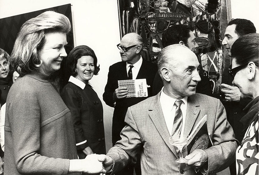 1968. Transfield Art Prize Sydney's Lord Mayor, John Armstrong is in the background.