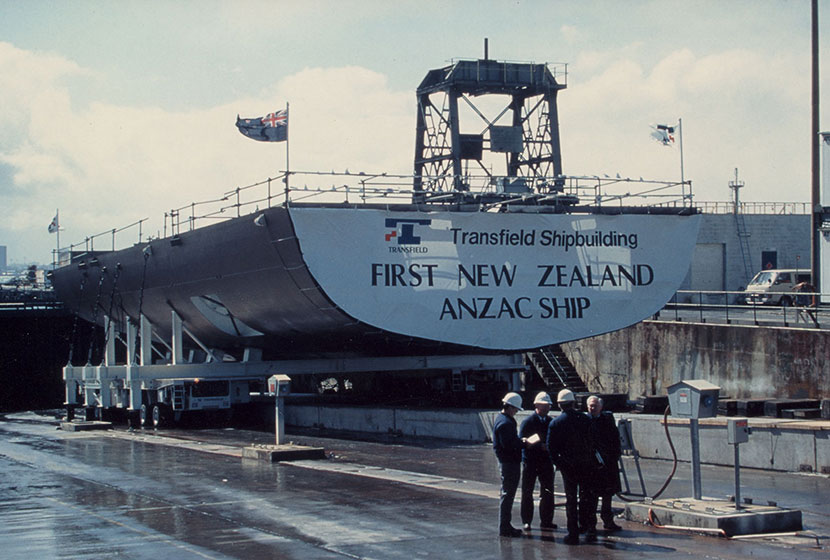 The stern of HMNZS Te Kaha.