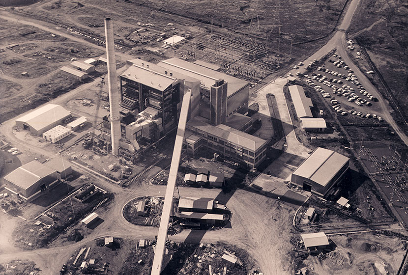 Aerial view of Collinsville power station, Queensland.