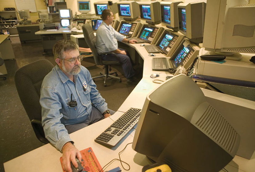The control room of Collinsville Power Station, owned and operated by Transfield Services.